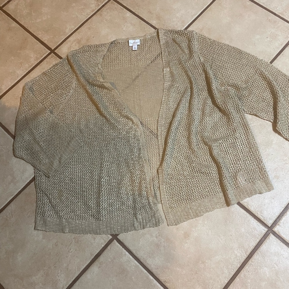 Woman’s Gorgeous Open Weave Open Cardigan Sweater Size 2X Kim Rogers Curvy